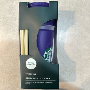 Starbucks Campus Collection Set of 5 Reusable Cold Cups-University of Washington
